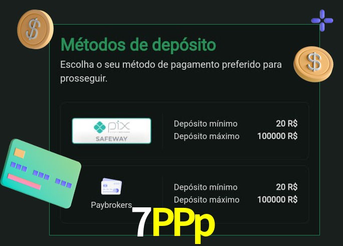 O cassino 7PPp oferece uma grande variedade de métodos de pagamento